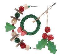 Milisten 3pcs Christmas Parrot Chewing Hanging Bird Biting Swing for Pet Birds Creative Wooden Chew to Prevent Cage Destruction and Keep Parrots Engaged