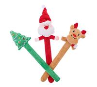 Milisten 3pcs Christmas Slap Bracelets Xmas Wristbands with Santa Claus Elk Xmas Tree Designs for Party Gifts and Holiday Fun