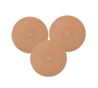 Milisten 3Pcs Cork Turntable Mat Static Non Slip Pad for Record Players Disc Protective Mat for Enhanced Music Experience Durable and Chic Design Φ with Groove