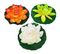 Milisten 3pcs Floating Artificial Lotus Flowers with Realistic Lily Pads Fish Friendly Faux Water Plants for Ponds Aquariums and Pools Low Maintenance Decorative Floating Lotus