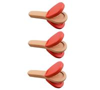 Milisten 3Pcs Funny Handheld Soundboards Interactive Wooden Castanets for Musical Instruments to Enhance Hand Eye Coordination and Listening Skills for Young