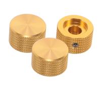 Milisten 3pcs Gold Aluminum Alloy Rotary Potentiometer Knob Solid Core Volume Tone Control for Electric Guitar Bass Keyboard Audio Mixer Replacement Parts