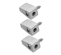 Milisten 3pcs Headless Bass Guitar String Locks Brass Bridge Saddles Replacement Parts for Electric Guitar Accessories Silver Instrument Supplies