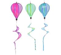 Milisten 3pcs Hot Air Balloon Wind Rainbow Windmill Ornaments for Outdoor Garden Decor Easy to Install Hanging Decorations for Parties and Yards