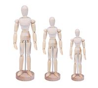 Milisten 3pcs Human Mannequin Crafts Wooden Mannequin Model Unfinished Doll Figures Artist Mannequin Figure Kids Wooden Toys Educational Children Craft Toys It Can Move Bamboo Hand Made 3d