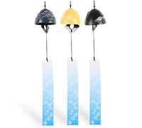 Milisten 3pcs Iron Art Wind Bells with Mountain Pattern Outdoor Patio Hanging Decor for Garden Housewarming Temple Clear Sweet Sound Unique Japanese Style Craft