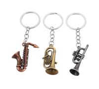 Milisten 3pcs Jazz Men Saxophone Keychain Music Note Pendant Musician Band Student