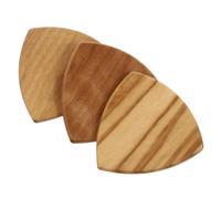 Milisten 3pcs Large Triangle Wooden Guitar Picks, Natural Solid Wood Plectrums for Acoustic and Electric Guitars, Sturdy Instrument Accessories for Bass and Jazz Players