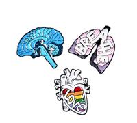 Milisten 3pcs Love Pattern Brooch Organ Pattern Brooch Fashion Drip Glazed Enamel Alloy Buckles Suitable for Halloween Parties and Many Occasions Kinds of People Can Be Clipped on Coats Or