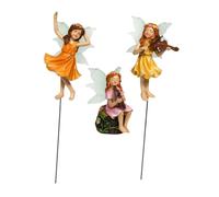 Milisten 3pcs Luminous Elf Plug Fairy Statue Mini Garden Figurines Resin Outdoor Stake for Bonsai Micro Landscape Adornment Flower Pot Fairy Ornaments for Garden