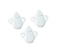 Milisten 3pcs Mini Ceramic Sugar Bowls for Dollhouse Kitchen Decor White Miniature Tea Jugs with Smooth Surface and Vivid Details Lightweight Pretend Play Accessories for DIY Mini House