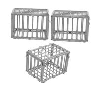 Milisten 3PCS Miniature Animal Cage Model DIY Pet Enclosure Accessories Realistic Action Figure Scene for Collectors Hobbyists Versatile Mini Cage Model for Dollhouses Farm Scenes