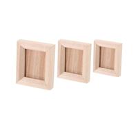 Milisten 3pcs Miniature Dollhouse Picture Frames Blank Photo Frames for Tiny Displays Dollhouses Living Room Bedroom Decor