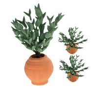 Milisten 3Pcs Miniature Dollhouse Potted Plants Realistic Tiny Bonsai Models for Dollhouse Fairy Garden Lifelike Mini Succulent Ornaments Low Maintenance Micro Landscape Decorations