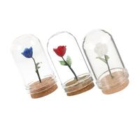 Milisten 3Pcs Miniature Rose Flower Decor Realistic Permanent Rose Models for Dollhouse Home and Garden Decoration Handmade and Design