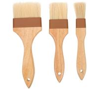 Milisten 3pcs Pastry Brush Set with Natural Bristle and Beech Wood Handle for Baking, BBQ Sauce and Cooking Oil, Small Medium Large Brushes for Kitchen and Grill Use