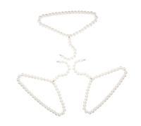 Milisten 3pcs Pearl White Dog Clothes Hangers Pet Garment Hanger for Dogs and Cats for Dresses Skirts and Coats Durable Faux Pearl Design Prevents Slipping