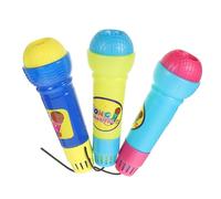 Milisten 3Pcs Plastic Echo Microphone for Safe and Simulated Mic for Pretend Play for Birthday Parties and Stage Performance Random Color