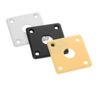 Milisten 3pcs Plastic Guitar Jack Cover Replacement Square Base Plate for Guitar Accessories Black White Yellow Colors and Accessories
