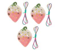 Milisten 3pcs Professional Ocarina Cartoon Strawberry Musical Instrument for Boy Girl Portable Practice Ocarina Beautiful Sound for Beginners and Music Enthusiasts