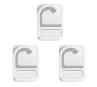 Milisten 3pcs Punch-Free Wall-Mounted Mop Holders White Broom Hooks with Clips Strong Adhesion for Kitchen Bathroom Garage Cleaning Tool Organization