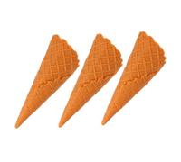 Milisten 3pcs Realistic Fake Ice Cream Cone Simulated Caramel Crisp Cones for Food Shaped Decor Photography Props Party Supplies and Pretend Play at Home
