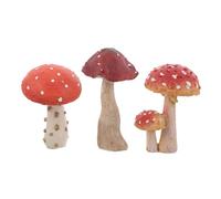 Milisten 3pcs Resin Mushroom Garden Statues Outdoor Patio Lawn Decor Micro Landscape Sculptures Fairytale Inspired Plant Figurines for Gnome Ornaments