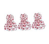 Milisten 3pcs Summer Pet Dog Dress Beautiful Flower Print Elegant Bowknot Comfortable Sleeveless Puppy Skirt for Hot Days