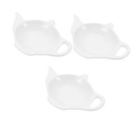 Milisten 3pcs Tea Bag Saucer Ceramic Teapot Household Teabag Dish Tea Bag Holder Mini Containers Ceramic Sauce Dish Kitchen Spoon Rests Mini Teapot Ceramics Storage Snails White