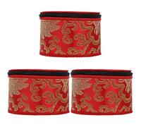 Milisten 3pcs Tibetan Sound Bowl Carry Case Buddhist Prayer Bowl Case Singing Holder Mat for Meditation Safe Zipper Design