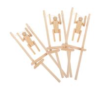 Milisten 3pcs Unfinished Wooden Dolls DIY Flipping Action Figures Natural Wooden Small Dolls for Creative Craft Stimulate Brain Development and Imagination