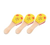 Milisten 3pcs Wooden Castanet Clappers for Lightweight Ergonomic Noise Maker Musical Instruments for Fine Motor Skill Development and Early Music Education