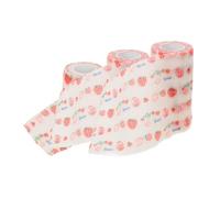 Milisten 3rolls Breathable Pet Wrap Stylish Strawberry Pattern Self- Vet Tape for Dogs and Cats for Injury and Paw Care