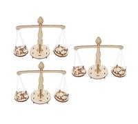 Milisten 3Sets Wooden Balance Scale Kits Educational Plaything for Assemble Math Game for Learning Safe Enhance Cognitive Skills Attention