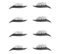 Milisten 4 Pairs Black Glitter Eyeliner Sticker Eyelash Tape Easy to Use Plastic Decal for Daily Makeup and Concerts Self-adhesive Eye Line Strip Sticker