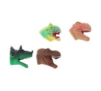 Milisten 4 Pcs Dinosaur Finger Puppets Plastic Animal Hand Dolls for Interactive Role Play Triceratops Stegosaurus Ceratosaurus Shapes