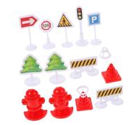 Milisten 4 Sets Miniature Road Traffic Scene Simulation Educational Traffic Signal Model Lightweight Plastic Signs for Boys and Play and Learning