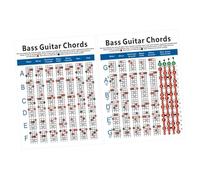 Milisten 4 String Large String Electric Bass Guitar Chord Chart with Major Seventh Augmented Chords Exercise Diagram for Beginners E D Tuning Reference Poster