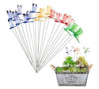 Milisten 40pcs Assorted Colour Pvc Dragonfly Garden Stakes with Quick Installation and Weather-resistant Durability, Realistic Outdoor Garden Decor for Yard and Patio