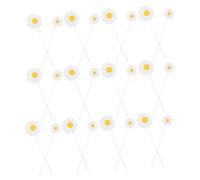 Milisten 40pcs Daisy Cake Toppers Floral Decorations for Birthday Wedding Shower Christmas Party Favors Lightweight Multipurpose Flower Dessert Picks for Elegant Cake Styling