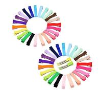 Milisten 40pcs Hair Clips Grosgrain Ribbon Lined Barrettes for Mixed Colors Boutique No Slip Metal Snap Hair Accessories for Boy Girl