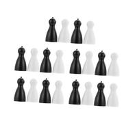Milisten 40pcs Human Shape Chess Pieces for Board Games Plastic Flight Chess Pawns Replacement Portable Black and White Chessman Accessories for Strategy and Logic Development