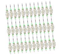 Milisten 45PCS Olive Shape Spring Fishing Feeder Basket with Luminous Beads Metal Bait Cage for Carp Fishing Coarse Lure Trap Holder and Visible Night Use