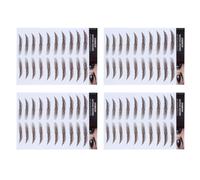 Milisten 4pcs 6d Hair-like Artificial Eyebrow Transfer Stickers, Waterproof and Not Easy to Fall, Brown Colour with Arch and Gentle Curve Shapes for Natural Look