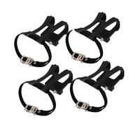 Milisten 4pcs Adjustable Bike Pedal Toe Clips Cage Replacement Foot Pedal Straps for Exercise Bikes Fixed Gear Mountain Bicycle Nylon Cycling Accessories