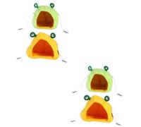 Milisten 4pcs Adorable Frog-shaped Hammocks for Pets Hanging Nests Yellow Green Lightweight Space-saving Design for Cats and Animals