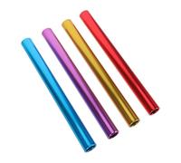 Milisten 4pcs Aluminum Alloy Relay Sticks with Electroplated Finish Lightweight Multi-color Racing for School Sports and Outdoor Athletics Training Ergonomic Grip Corrosion Resistant