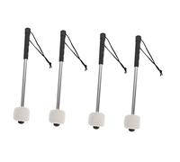 Milisten 4pcs Bass Drum Mallets Felt Wool Mallets Sticks Stainless Steel Handle Instrument Percussion for Performance