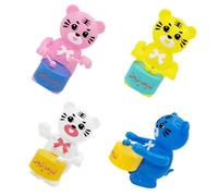 Milisten 4Pcs Cartoon Clockwork Tiger Funny Wind Up Animals for Compact Desktop Adornment Creative for Playtime Sharing