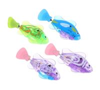 Milisten 4pcs Cat Toys Interactive Fish Shaped Electric Toys for Cats Led Lights Fun Kitten Chewing Pet Accessory